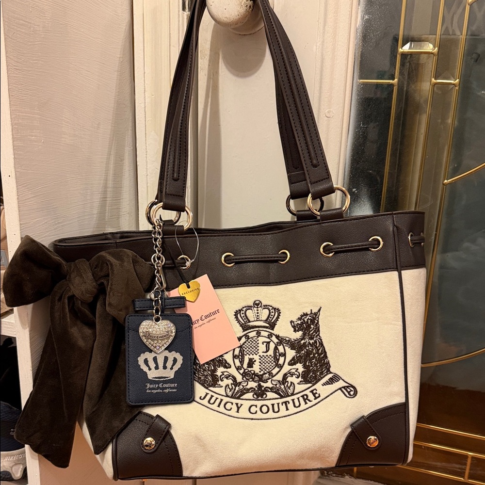 Juicy Couture Brown and Cream Tote Bag